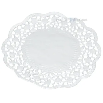 Valge roosimustriga pitsiline tordi aluspaber diam. 14cm, pakis 500tk