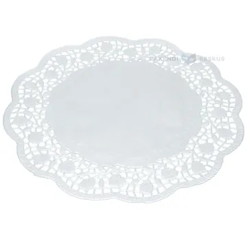 White rose lacy doily paper for cake diam. 28cm, 100pcs/pack