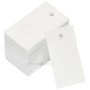 Valge kartongetikett 49x28mm, pakis 100tk