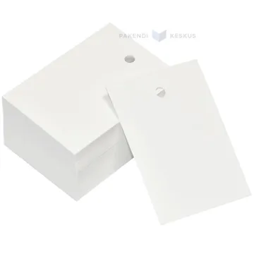 Valge kartongetikett 70x50mm, pakis 100tk