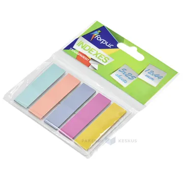 Page markers in 5 different colours 12x44mm, 5x25sheets/pack