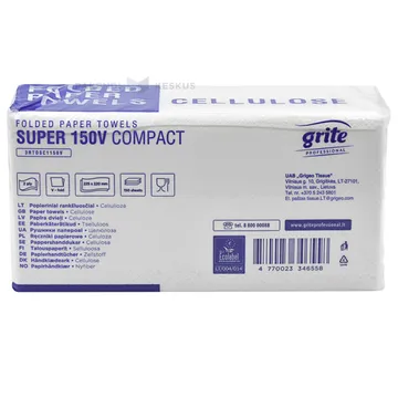 2-kerroksinen Grite Super 150V Compact -paperipyyhe, 150 kpl / pkt