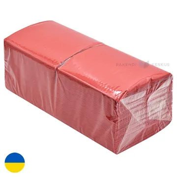 Red 1-layered napkin 24x24cm, 300pcs/pack