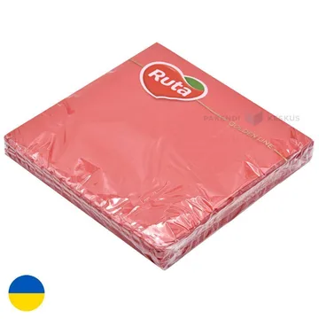 3-kihiline punane salvrätik 33x33cm, pakis 20tk