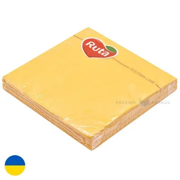 3-kihiline kollane salvrätik 33x33cm, pakis 20tk