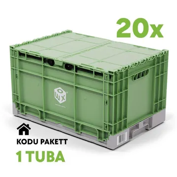 RENT-KODU PAKETT 1 TUBA-Plastikust kokkupandav kolimiskast WOXBOX 600x400x340mm, komplektis 20tk