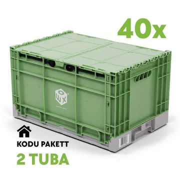 RENT-KODU PAKETT 2 TUBA-Plastikust kokkupandav kolimiskast WOXBOX 600x400x340mm, komplektis 40tk