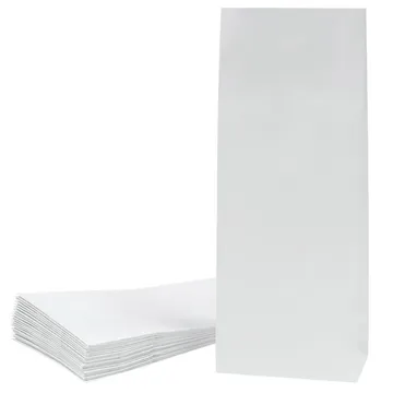 Valge paberkott laia põhjaga 12+7x30cm, pakis 25tk