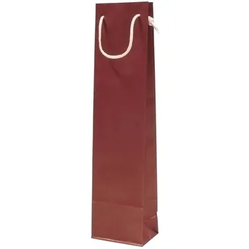 Nöörsangadega punane paberkott veinile 9,5+6,5x38cm