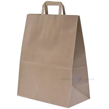 Lamedate pabersangadega pruun recycled paberkott 32+17x40cm