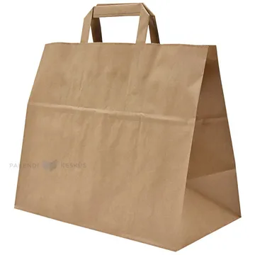 Brown paper bag with flat paper handles 32+17x27cm
