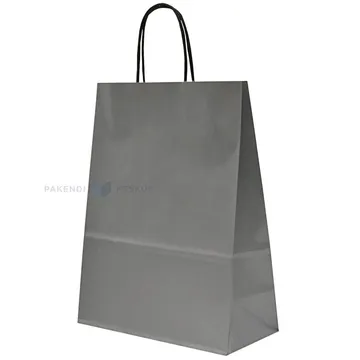 Silver paper bag with twisted paper handles 24+11x31cm