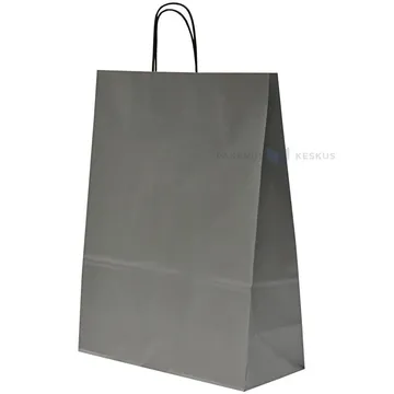 Spiraal pabersangadega hõbedane paberkott 32+14x42cm