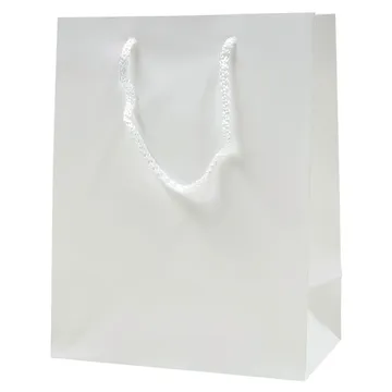 White paper bag with rope handles 18+10x23cm