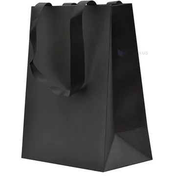 Mustade paelsangadega must kinkekott 18+10x23cm