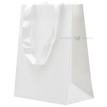 Valgete paelsangadega valge kinkekott 18+10x23cm