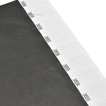 Black paper wristband for event 19mm wide numbered, 100pcs/pack