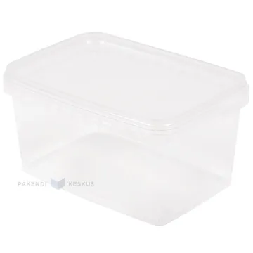 Transparent angular box without lid without handle 500ml / 0,500L