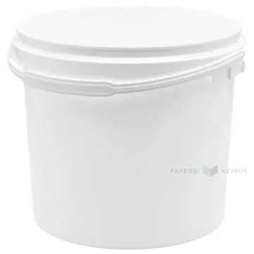 Valge plastikämber ILMA KAANETA sangaga 5000ml / 5L diameetriga 222mm