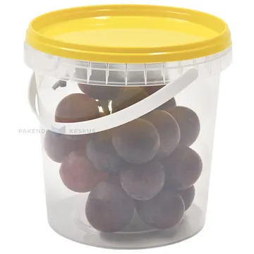Läbipaistev plastikämber koos kollase kaanega sangaga 770ml / 0,770L