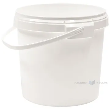 White plastic bucket without lid with handle 20 000ml / 20L with diameter 320mm