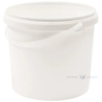 Valge plastikämber ILMA KAANETA sangaga 5000ml / 5L diameetriga 220mm
