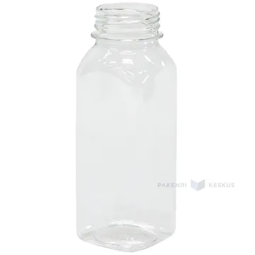 Square PET bottle without cork 250ml / 0,25L diameter 38mm