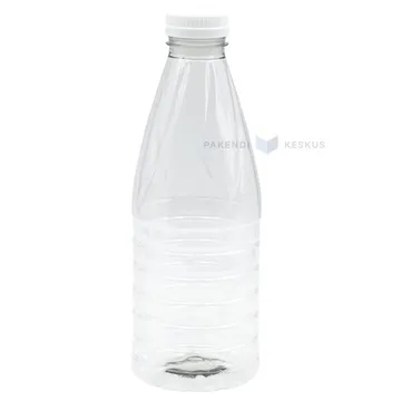RPET-plastikpudel ühendatud korgiga 1000ml / 1L diameetriga 38mm