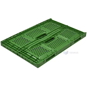 Green collapsible plastic crate 600x400x230mm max 45L / 20kg