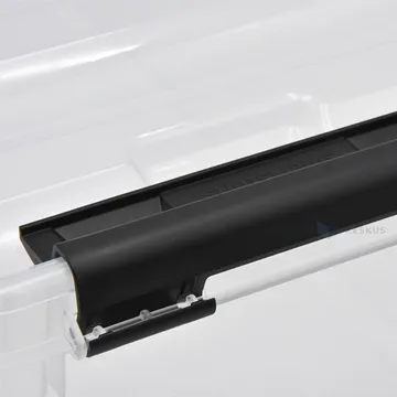 Transparent storage box with lockable lid 590x390x310mm 45L