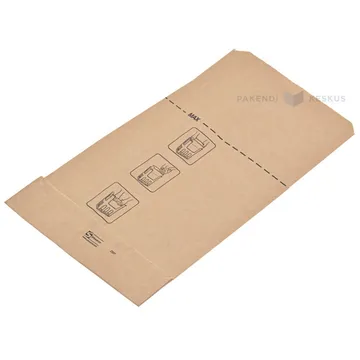 Brown compostable paper garbage bags 20+14x34cm 8L 70g/m2, 80pcs/pack
