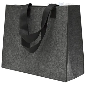 Gray felt bag with handles 40+15x32cm