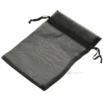 Must nööriga organza kott 11x16cm, pakis 10tk