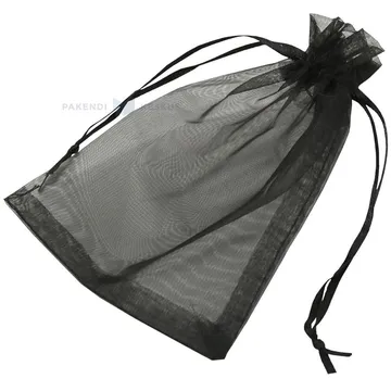 Must nööriga organza kott 11x16cm, pakis 10tk
