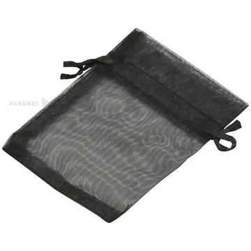 Must nööriga organza kott 7x9cm, pakis 10tk