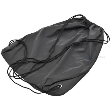 Polyesterikangasreppu, kiristysnyöreillä, 35x43cm, musta heijastinkangas