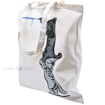 ''Two cats'' print textile bag with double handles 40x45cm thickness 240g/m2