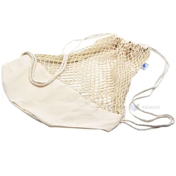Natural white mesh bag with drawstrings 38x45cm height 45cm