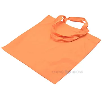 Oranža kokvilnas tekstila soma ar dubultiem rokturiem 45x45cm