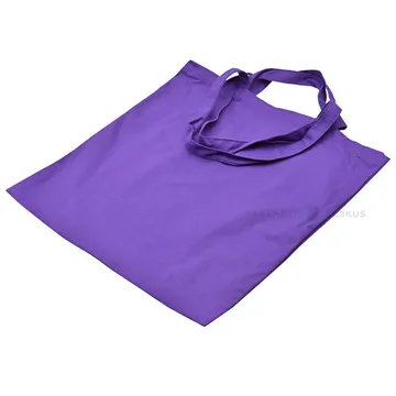 Violeta kokvilnas tekstila soma ar dubultiem rokturiem 45x45cm