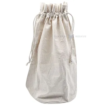 Nööriga puuvillane tekstiilkott pudelile diam. 17cm kõrgusega 39cm
