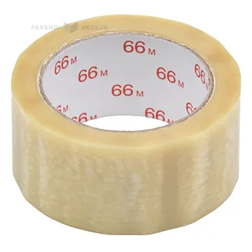 Läbipaistev pakketeip PVC 50mm lai, rullis 66m
