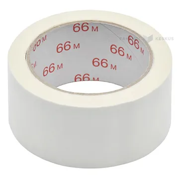 Valge pakketeip PVC 50mm lai, rullis 66m