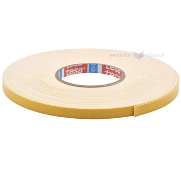 White double-sided PE foam tape Tesa 12mm wide, 25m/roll