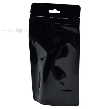 Musta Stand-Up pussi alumiinilla 12+ (2x3) x16cm, 50kpl / pkt