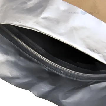 Brown stand-up pouch with aluminium 11+(2x3,2)x15,5cm, 50pcs/pack