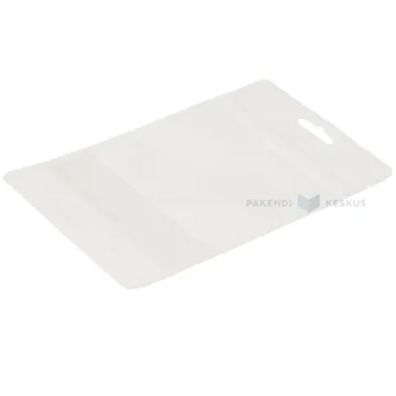 White stand-up pouch with window 12+(2x3)x17cm, 50pcs/pack