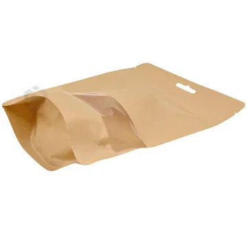 Pruun püstiseisev kott aknaga 12+(2x3)x17cm, pakis 50tk