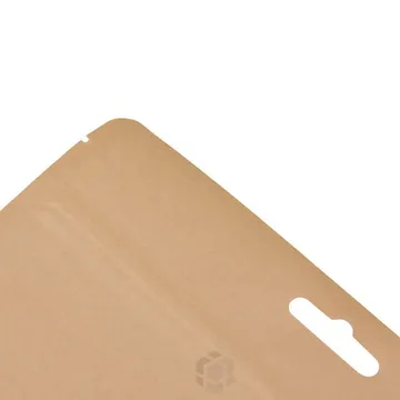 Pruun püstiseisev kott aknaga 12+(2x3)x17cm, pakis 50tk