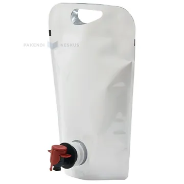 Valge püstiseisev kott liblikkraaniga 18+(15,5+10,8)x22,5cm 1,5L